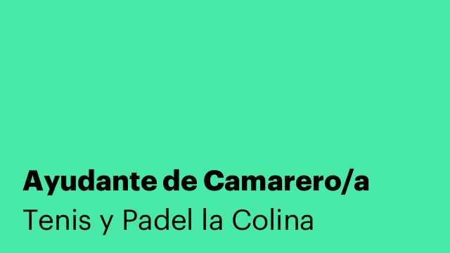 Ayudante de Camarero/a