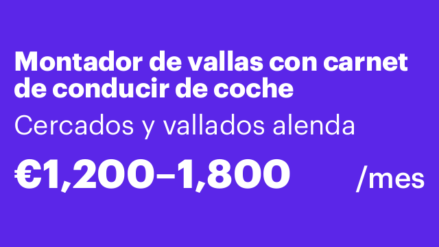 Montador de vallas con carnet de conducir de coche