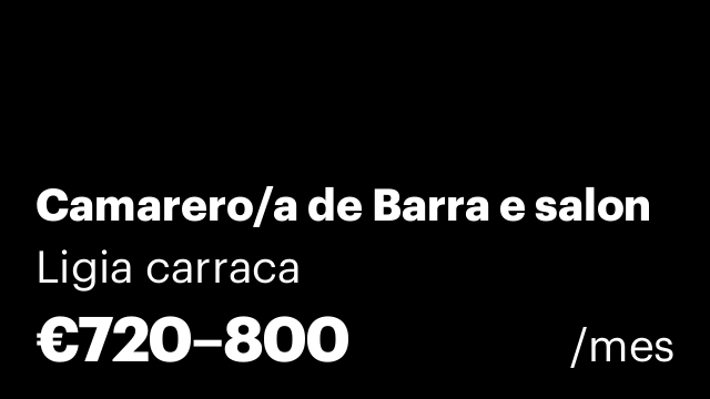 Camarero/a de Barra e salon