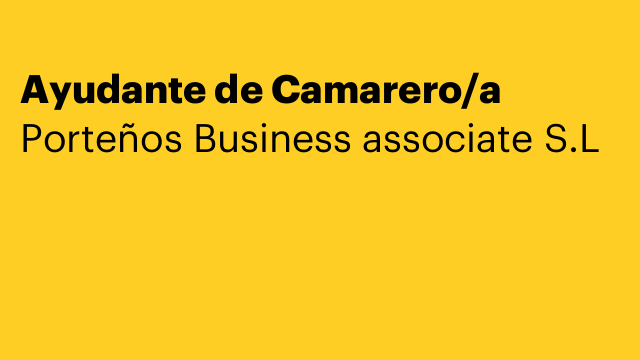 Ayudante de Camarero/a