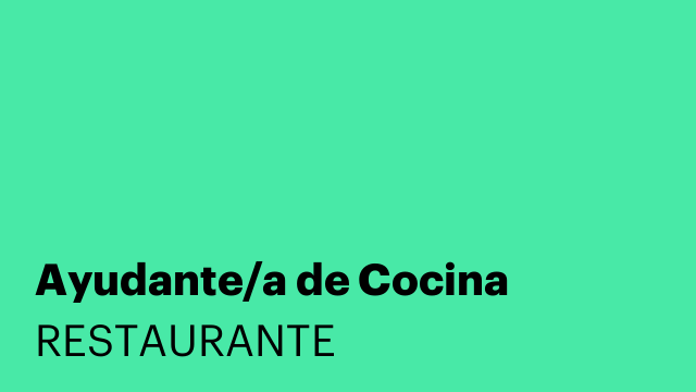 Ayudante/a de Cocina
