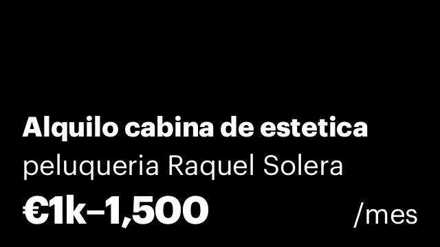 Alquilo cabina de estetica