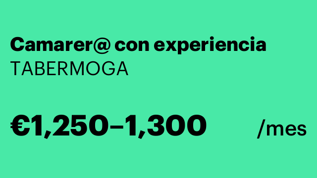 Camarer@ con experiencia