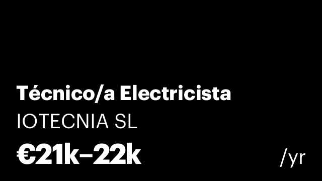 Técnico/a Electricista