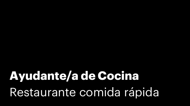 Ayudante/a de Cocina