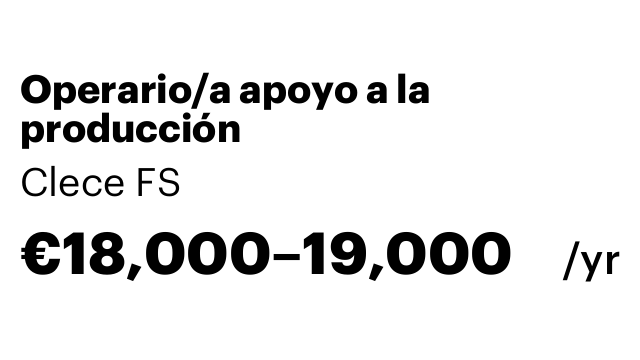 Operario/a apoyo a la producción