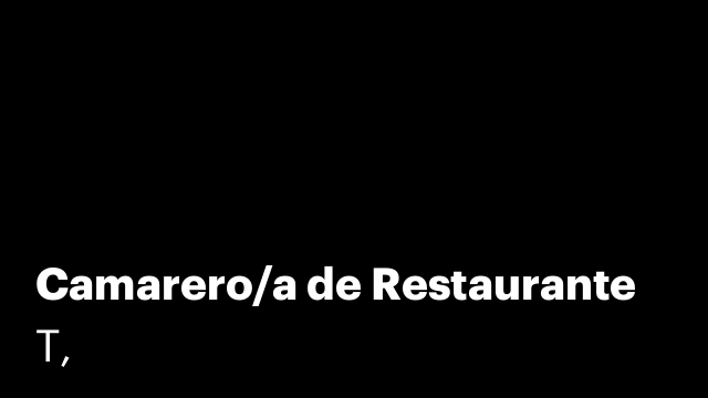 Camarero/a de Restaurante