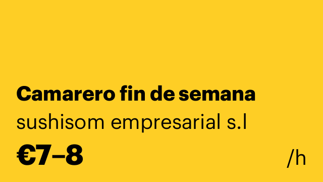Camarero fin de semana