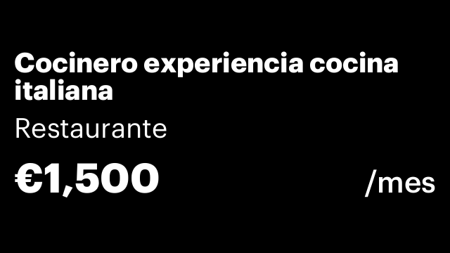 Cocinero experiencia cocina italiana