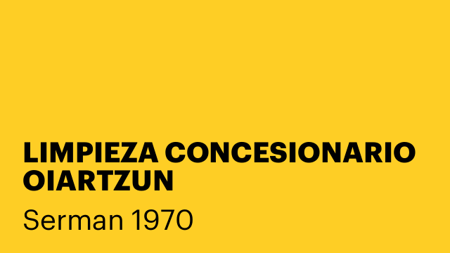 LIMPIEZA CONCESIONARIO OIARTZUN