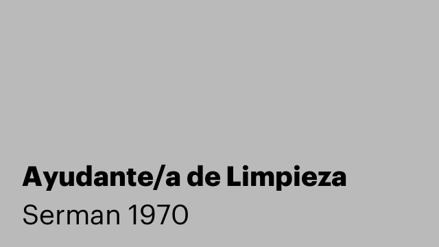 Ayudante/a de Limpieza