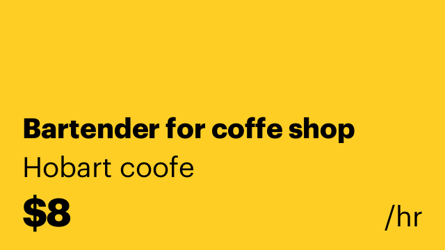 Bartender for coffe shop