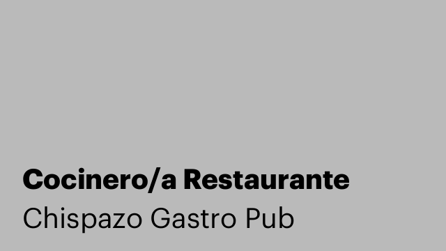 Cocinero/a Restaurante