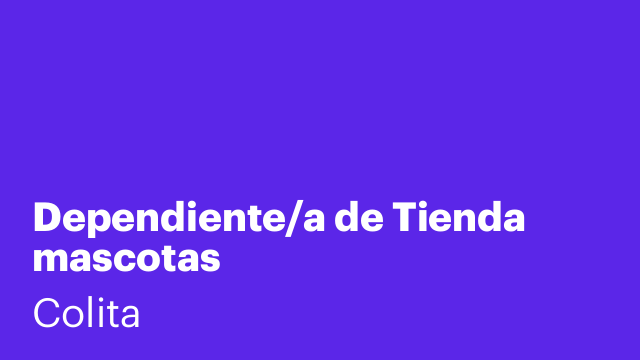 Dependiente/a de Tienda mascotas