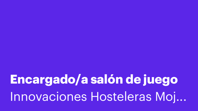 Encargado/a salón de juego