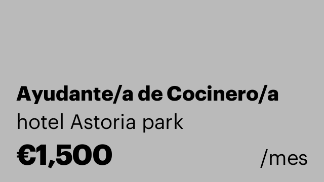 Ayudante/a de Cocinero/a