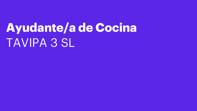 Ayudante/a de Cocina