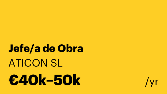 Jefe/a de Obra