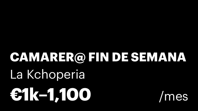CAMARER@ FIN DE SEMANA