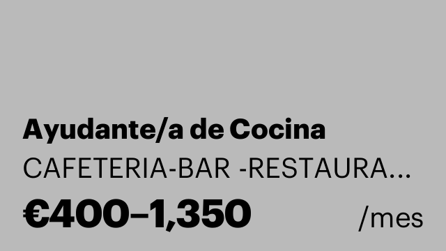 Ayudante/a de Cocina