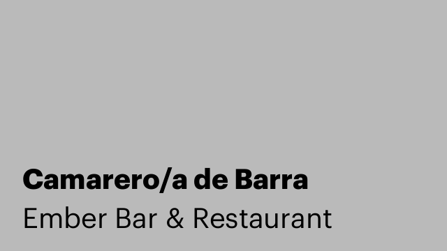 Camarero/a de Barra