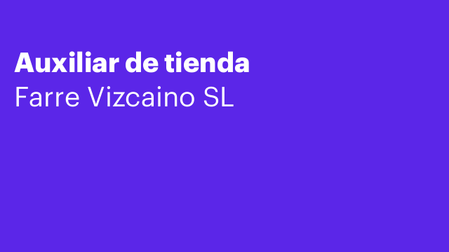 Auxiliar de tienda