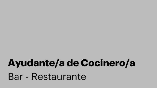 Ayudante/a de Cocinero/a