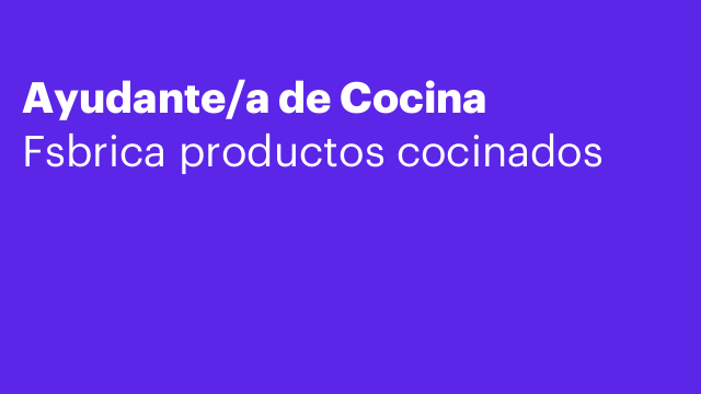 Ayudante/a de Cocina