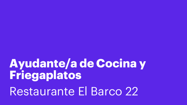 Ayudante/a de Cocina y Friegaplatos