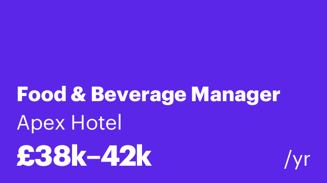 Food & Beverage Manager