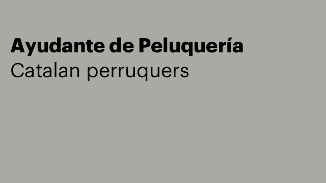 Ayudante de Peluquería