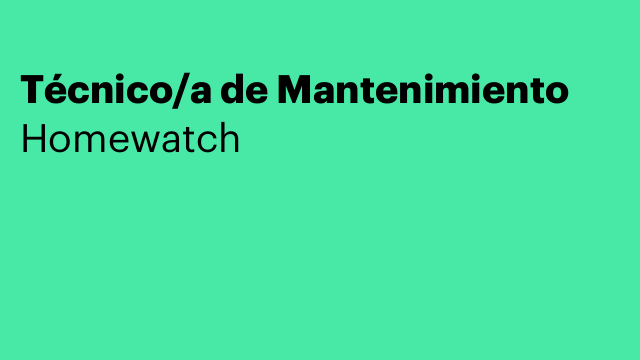 Técnico/a de Mantenimiento