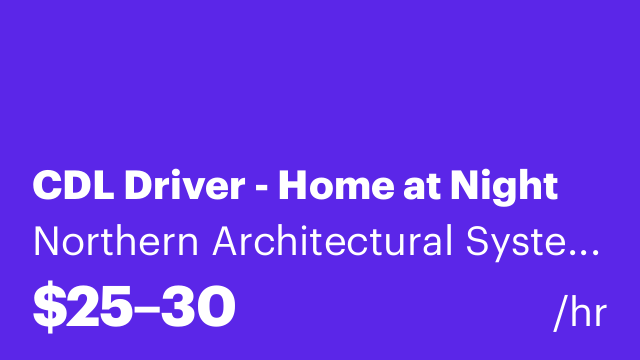 CDL Driver - Home at Night