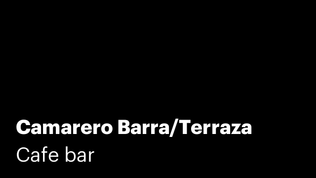 Camarero Barra/Terraza
