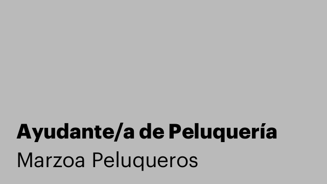 Ayudante/a de Peluquería