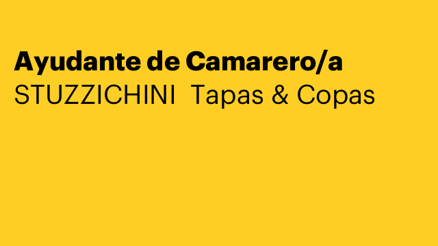 Ayudante de Camarero/a