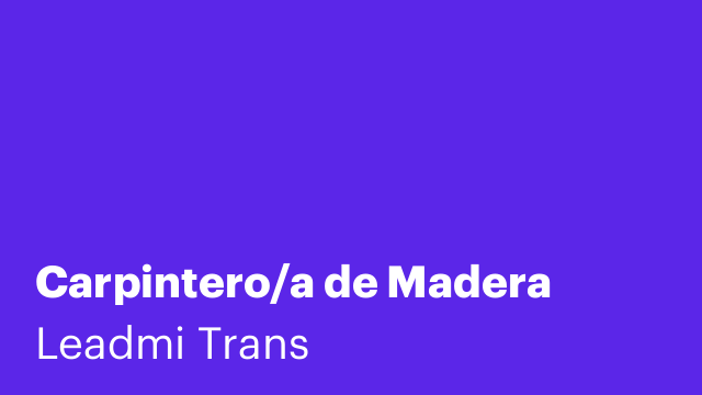 Carpintero/a de Madera
