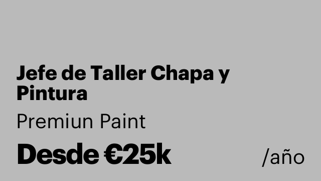 Jefe de Taller Chapa y Pintura