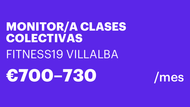 MONITOR/A CLASES COLECTIVAS