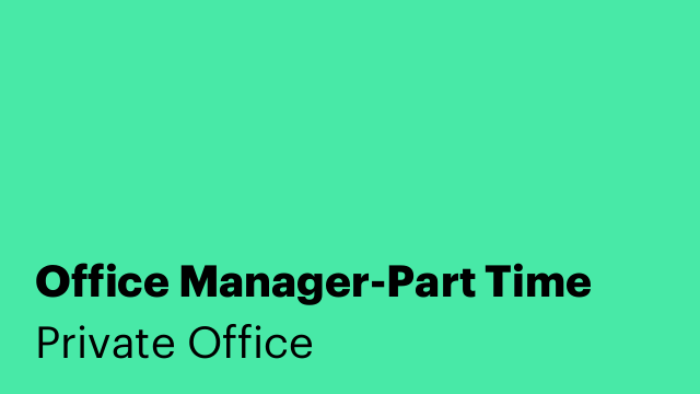 Office Manager-Part Time