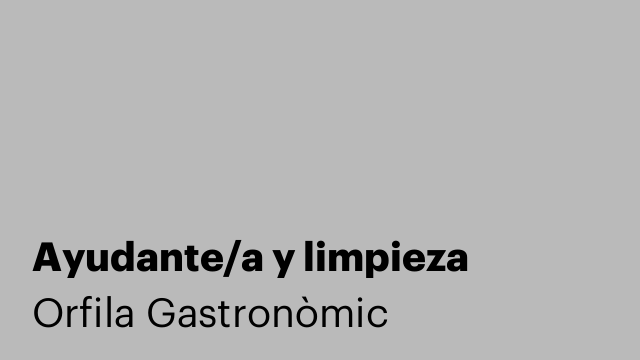 Ayudante/a y limpieza