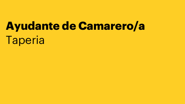 Ayudante de Camarero/a