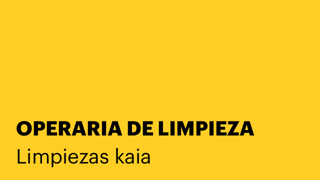 OPERARIA DE LIMPIEZA