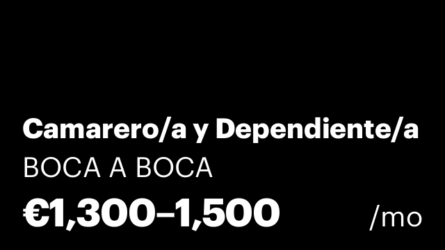 Camarero/a y Dependiente/a