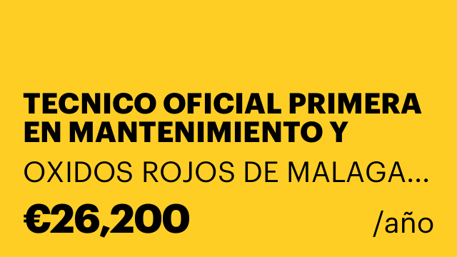 TECNICO OFICIAL PRIMERA EN MANTENIMIENTO Y OPERADOR DE FABRICA