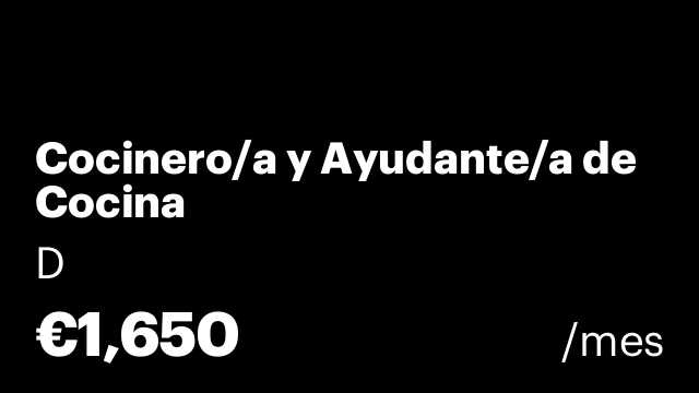 Cocinero/a y Ayudante/a de Cocina