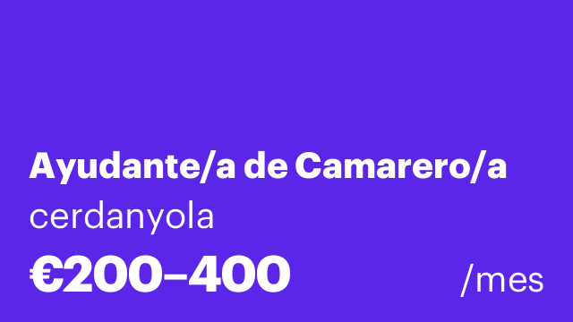 Ayudante/a de Camarero/a