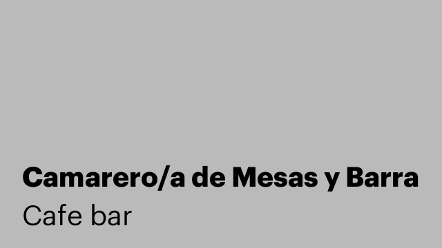 Camarero/a de Mesas y Barra