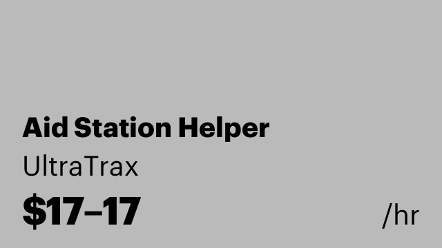 Aid Station Helper