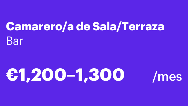 Camarero/a de Sala/Terraza